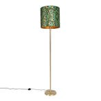 Vloerlamp messing met pauw kap 40 cm - Simplo, Huis en Inrichting, Verzenden, Nieuw, Modern