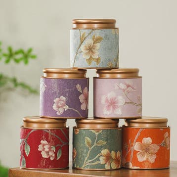 Decoratieve Theeblik met Bloemenprint - Afsluitbare Opbergbu, Verzenden, Nieuw