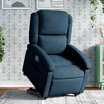 vidaXL Sta-opstoel fluweel blauw, Verzenden, Nieuw