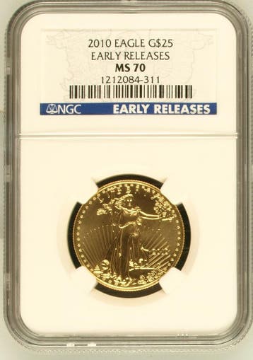 Gouden American Eagle 1/2 oz 2010 NGC MS70, Verzenden, Midden-Amerika, Losse munt, Goud