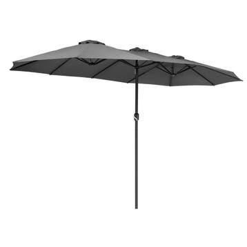 Dubbele Parasol Antraciet met UV-bescherming 80+, Verzenden, Nieuw