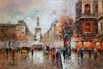 Christof Vevers (1962) - Paris sous la pluie
