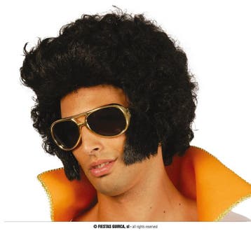 Pruik Elvis Boogie Zwart, Ophalen of Verzenden, Nieuw