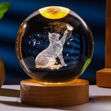 3D kristallen bol lamp  Stuur bericht voor eventuele aankoop, Huis en Inrichting, Verzenden, Nieuw, Glas, Vogel