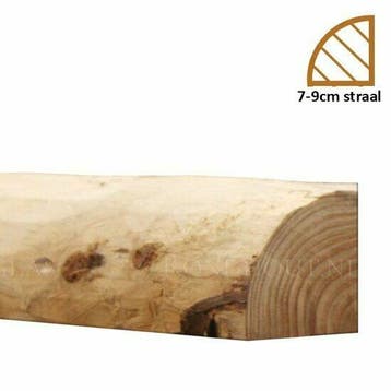 Douglas kwartronde palen geschild | Kopmaat 7/9 cm, Lengt..., Verzenden, Nieuw