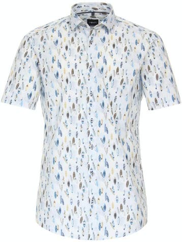 Venti Overhemd Korte Mouw Met Surfboards Kent Kraag Modern, Verzenden, Nieuw, Blauw