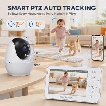 1080P HD WiFi Babyfoon met 4.3 inch Scherm, App Bediening, N, Verzenden, Nieuw
