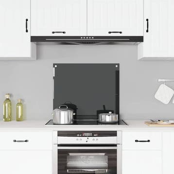 vidaXL Spatscherm keuken 70x60 cm gehard glas zwart, Verzenden, Nieuw