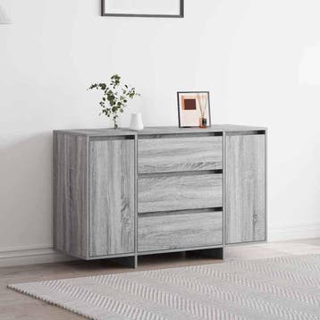 vidaXL Dressoir Grijs Sonoma 120 x 41 x 75 cm Bewerkt hout, Huis en Inrichting, Kasten | Dressoirs, Verzenden, Nieuw, Overige houtsoorten