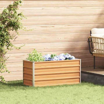 vidaXL Verhoogde plantenbak Licht Bruin 100 x 40 x 45 cm, Verzenden, Minder dan 60 cm, Nieuw, Metaal