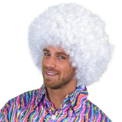Witte afro pruik, Hobby en Vrije tijd, Feestartikelen, Feestartikel, Nieuw, Verzenden