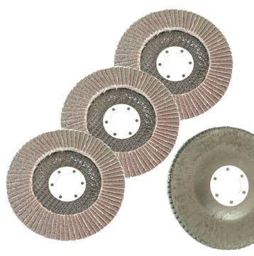 Flapschijf lamellenschijf set 4-delig | 115mm | P60 en P100, Doe-het-zelf en Verbouw, Gereedschap | Slijpmachines, Ophalen of Verzenden