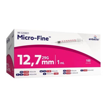 BD Micro-Fine Insulinespuit 1 ml U40 met Naald 29G x 12,7 mm, Verzenden, Nieuw