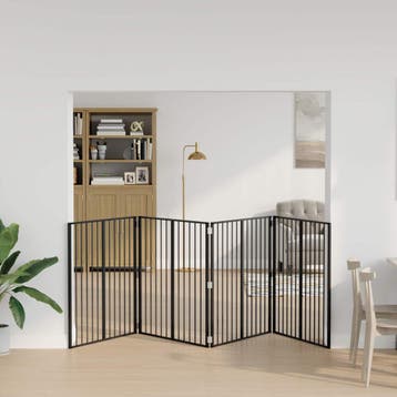 vidaXL Hondenhek 4 pcs Zwart 100 x 100 cm Gegalvaniseerd, Dieren en Toebehoren, Verzenden, Nieuw