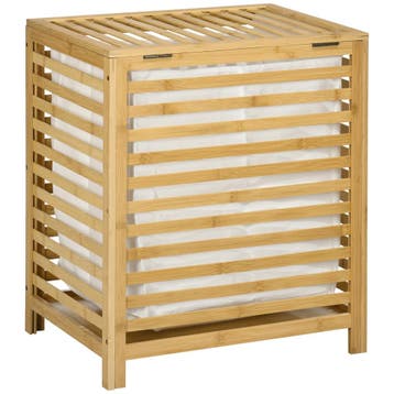TRUUSK Bamboe Wasmand 55L met Deksel en Uitneembare Waszak -, Verzenden, Nieuw