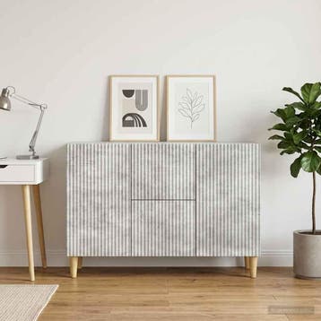 vidaXL Dressoir Betongrijs 89 x 34,5 x 60 cm Bewerkt hout, Verzenden, Nieuw, Overige houtsoorten, Minder dan 50 cm
