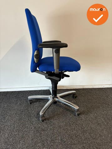 Haworth Comforto 77 - Nieuwe blauwe stoffering - Chroom voet, Werkplek, Ophalen of Verzenden, Gebruikt, Stoel