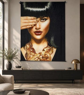 Wanddecoratie - Cleopatra - Wanddoek in velvet, Antiek en Kunst