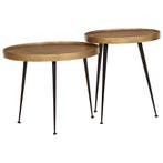 vidaXL Salontafel 2 stuks Gouden bewerkt hout, Verzenden, Nieuw, Overige houtsoorten