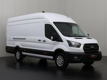 Ford Transit 130PK L4H3 Jumbo | Camera | Trekhaak, Stof, Gebruikt, Euro 6, Wit