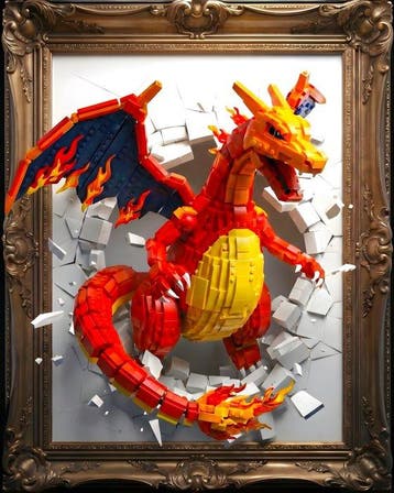 AT9 - [Canvas L] Charizard - Bricks Breakout, Nieuw
