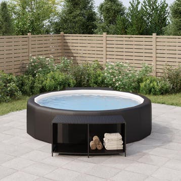 vidaXL Opbergschappen 2 st poly rattan zwart, Tuin en Terras, Verzenden, Nieuw