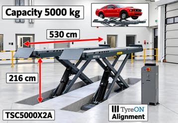 5T Uitlijnbrug Hefbrug Wielvrij hefsysteem  L=530cm  H=216cm, Auto diversen