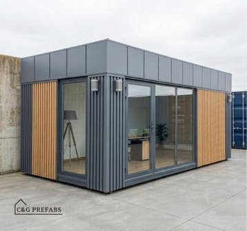 Geïsoleerde Tuinkantoor 6x3m – Tiny House - Praktijkruimte, 200 tot 400 cm, Nieuw, Ophalen of Verzenden, Metaal