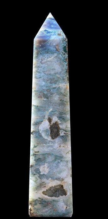 14 kg Grote Blauwe Moss- en Laceagaat Geode, 4-facetten