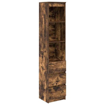 vidaXL buffetkast 37,5x35x180 cm spaanplaat gerookt, Minder dan 50 cm, Verzenden, Nieuw, Minder dan 100 cm