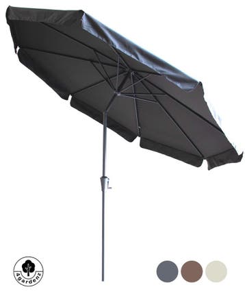 4gardenz® Parasol Rond 300 cm Volant - Kantelbaar - UPF50, Nieuw, Kantelbaar, Verzenden, Stokparasol