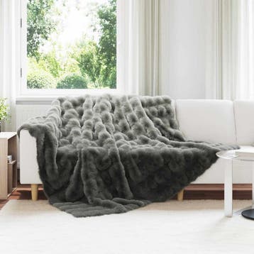 vidaXL Antislip deken van imitatie konijnenbont Olite 4 st, Verzenden, Nieuw