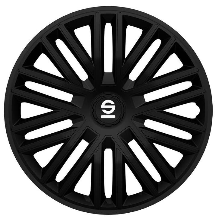 4-Delige Sparco Wieldoppen  Bergamo 16-inch zwart, Auto diversen, Wieldoppen, Verzenden