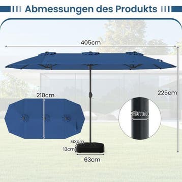 2dekans | Coast Tuinparasol met Solar LED – Kantelbare, Ophalen of Verzenden, Zo goed als nieuw
