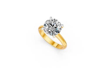 Ring - 14 karaat Geel goud - 4.90ct. tw. Diamant (Lab-grown), Sieraden, Tassen en Uiterlijk, Ringen, Nieuw