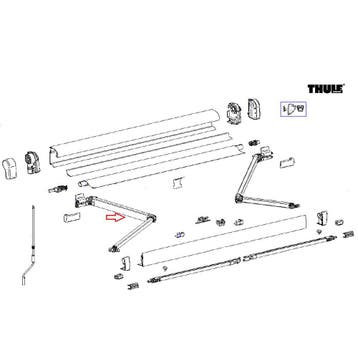 Thule 4900 Scharnierarm links 260, Caravans en Kamperen, Ophalen of Verzenden, Nieuw, Thule