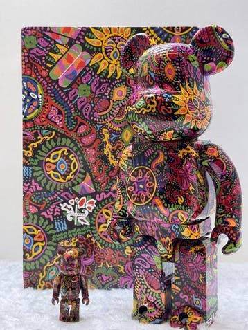 Medicom toy - BE@RBRICK 400% & 100% Psychedelic Paisley, Antiek en Kunst