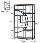 Nieuw: Industriële Boekenkast met 5 Niveaus – Hout en Metaal, Verzenden, Nieuw, Met lade(s)