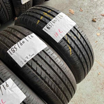 2 x Toyo 185-60-16 Zomerbanden 7,5mm, Gebruikt, 16 inch, Band(en), Personenwagen