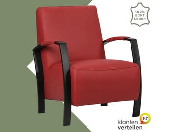 Leren fauteuil Glory - Toledo Ducati (rood), Nieuw, Ophalen of Verzenden, 50 tot 75 cm, Industrieel, Modern