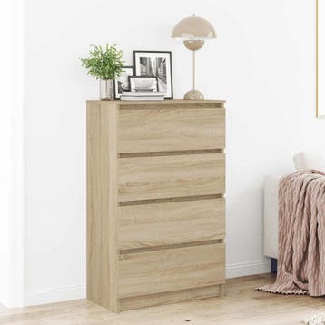 vidaXL Dressoir 60x35x98,5 cm bewerkt hout sonoma, Verzenden, Nieuw, 50 tot 100 cm, 25 tot 50 cm