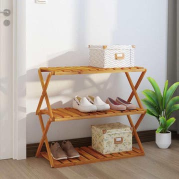 vidaXL Schappenkast inklapbaar 3-laags 70x31x63 cm, Minder dan 50 cm, Verzenden, Nieuw, Minder dan 100 cm
