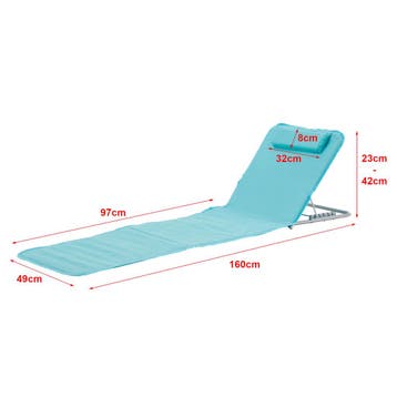 [en.casa] Strandmat Cellorigo met rugleuning set van 2 turqu, Verzenden, Nieuw