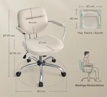 Ergonomische PU-Lederen Bureaustoel met Schommelfunctie, Verzenden, Nieuw