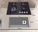 Gaskookplaat 60cm 4-Pits Glas Inbouw LPG Aardgas, Verzenden, Nieuw