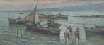 Radames Scoppa (1877-1957) - Marina con pescatori