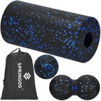 Massageset | Foamroller | Massagebal | Hoes | Blauw/Zwart, Sport en Fitness, Ophalen of Verzenden, Nieuw