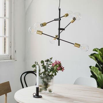 LED Hanglamp - Trion Ross - E27 Fitting - 6-lichts, Huis en Inrichting, Lampen | Hanglampen, Ophalen of Verzenden, Nieuw, Metaal