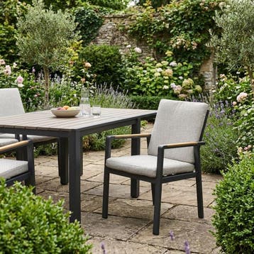 Set van 6 Lola dining tuinstoelen aluminium antraciet, Tuin en Terras, Ophalen of Verzenden, Nieuw, Aluminium