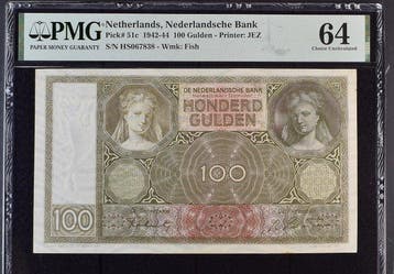 Nederland. - 100 Gulden 1942 - Pick 51c (Zonder